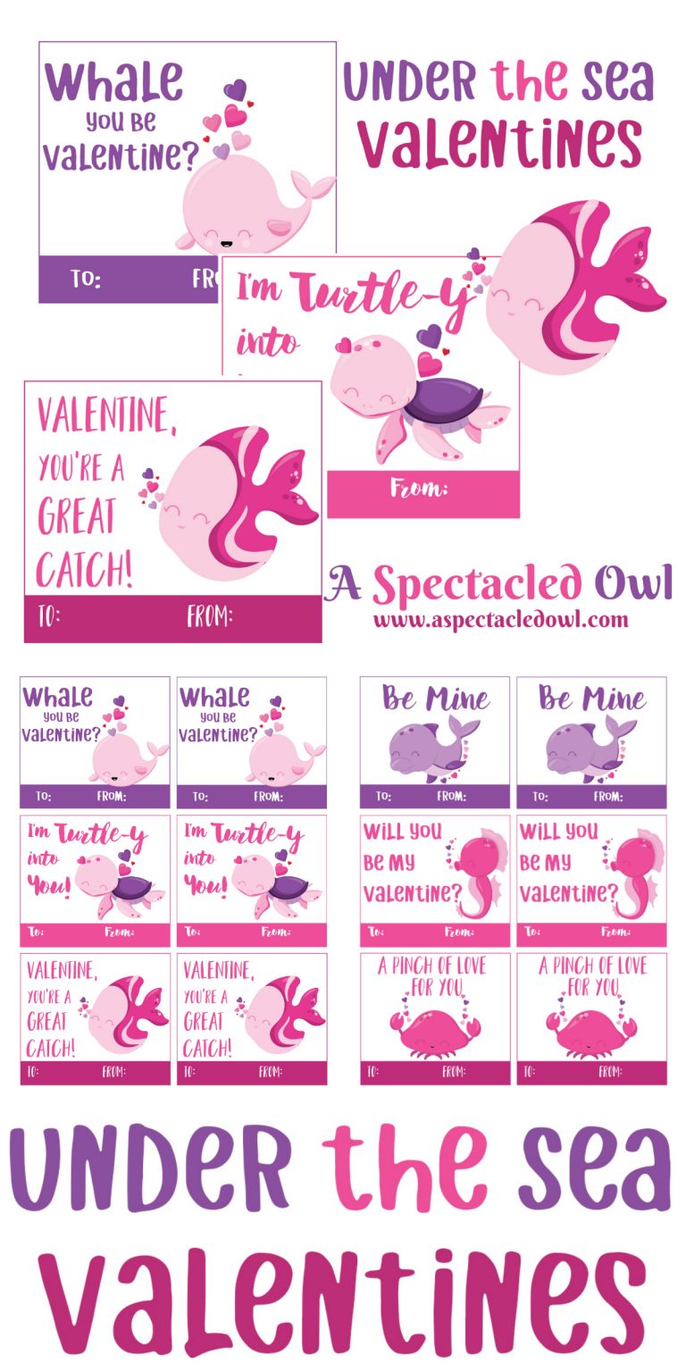 Under the Sea Printable Valentine's Day Cards