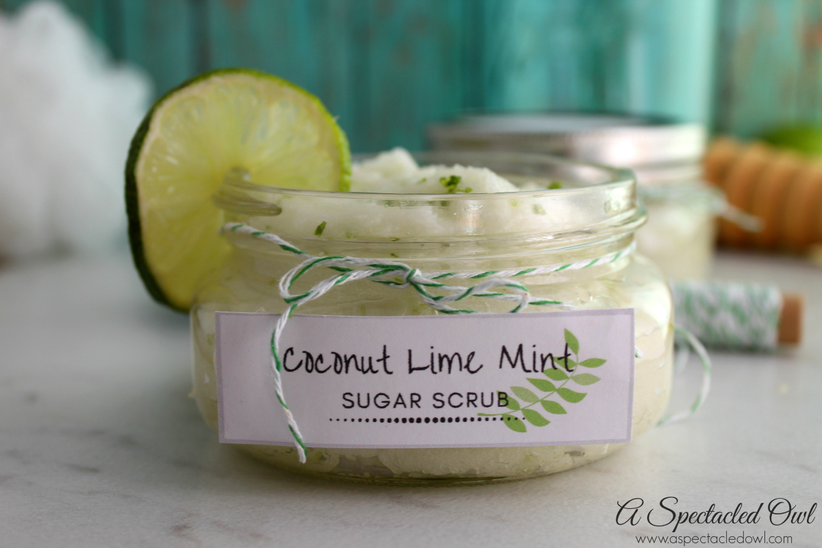 Coconut Mint Lime Sugar Scrub Recipe - I love how sugar scrubs make my skin feel so soft! I also love that you can make so many different scents depending on your mood or the season.