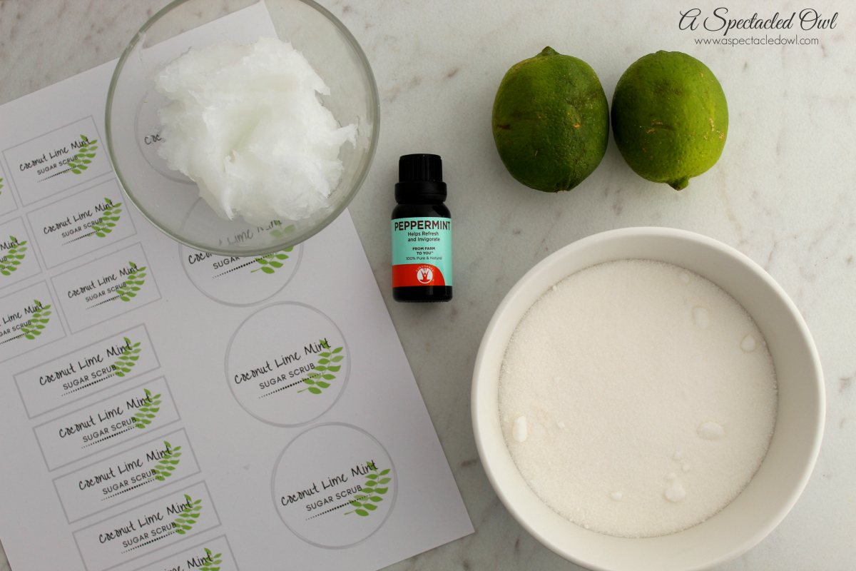 Coconut Mint Lime Sugar Scrub Recipe - I love how sugar scrubs make my skin feel so soft! I also love that you can make so many different scents depending on your mood or the season.