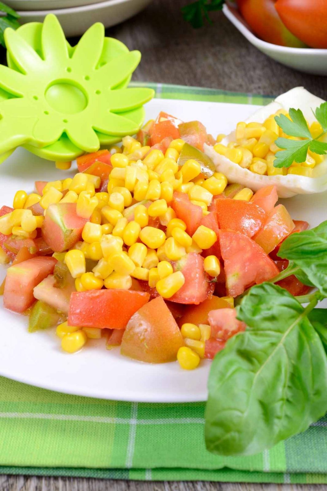 Corn and Tomato Salad is bright, refreshing, and delicious. It’s so versatile and you can serve it as an appetizer, a light entrée, or enjoy it as a snack when you’re craving something fresh and flavorful!