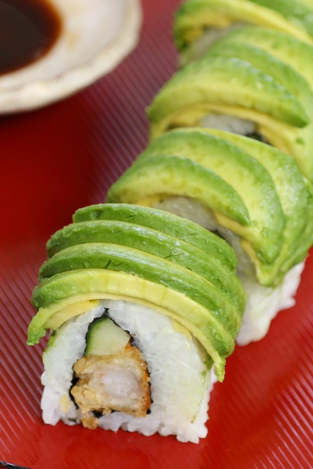 Shrimp Tempura Sushi Roll (Dragon Roll)