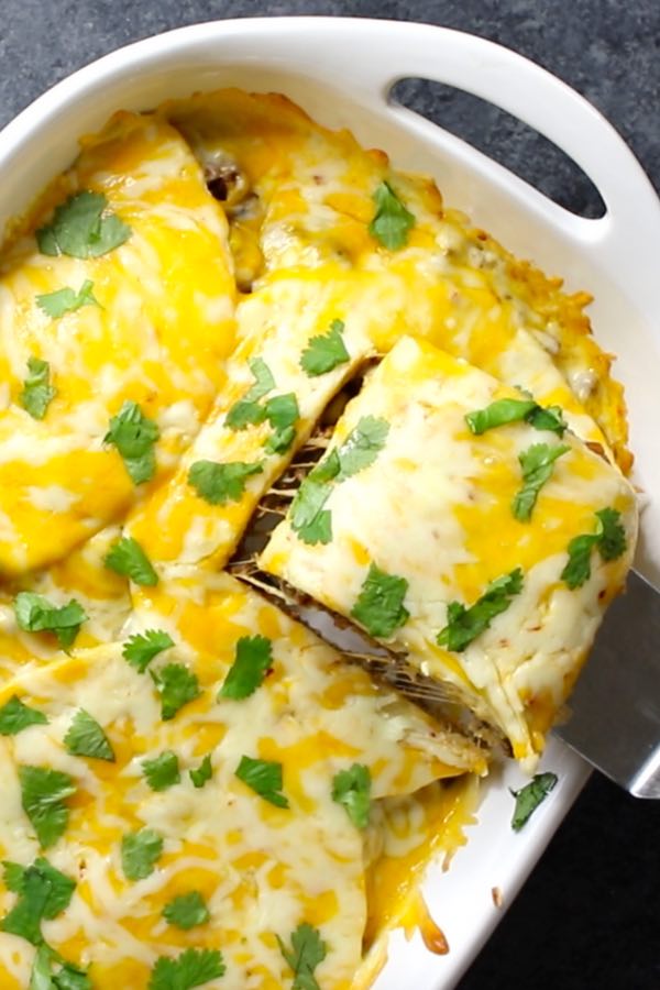 Cheesy Tortilla Taco Casserole