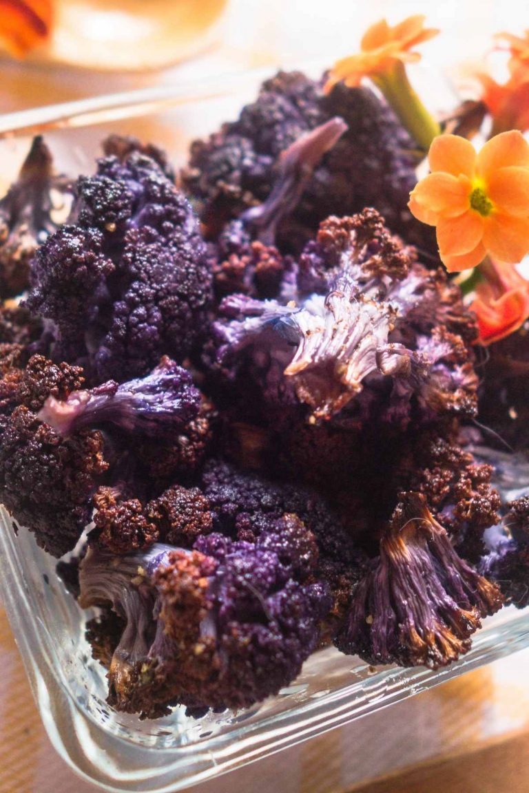 Purple Cauliflower is healthy, colorful, and delicious. This Oven Roasted Purple Cauliflower recipe uses a handful of ingredients and is a delicious side to whatever you’re serving for dinner.