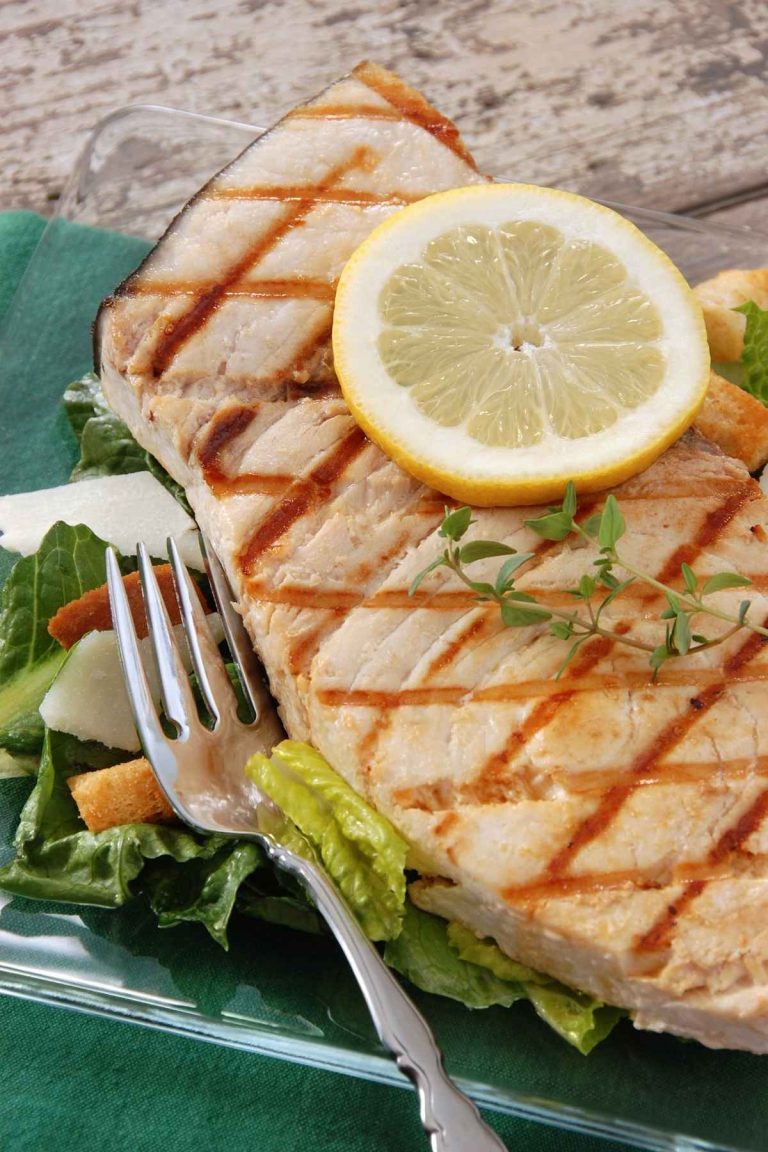 Swordfish is a delicious lean fish that can be enjoyed grilled, pan-fried, steamed, baked, or deep-fried. Our favorite way to cook it on the grill with lemon. It’s firm, meaty, and cooks quickly. 