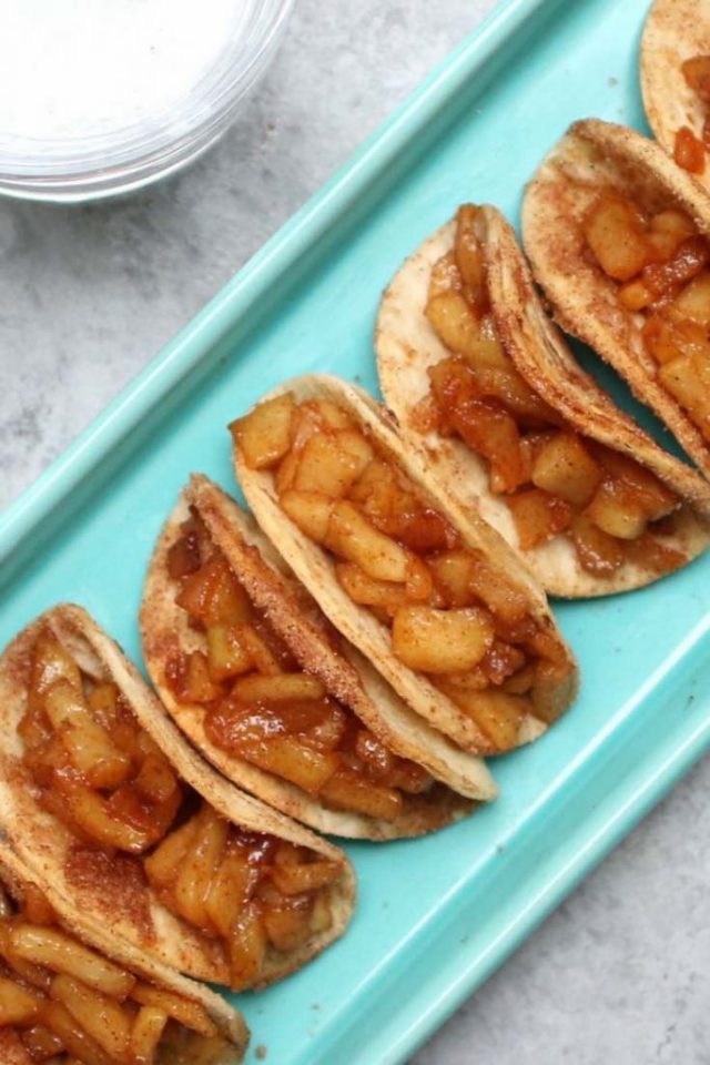 Easy Fried Apples with Homemade Tacos