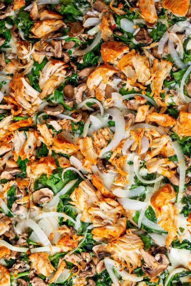One Pot Low Carb Leftover Chicken with Spinach