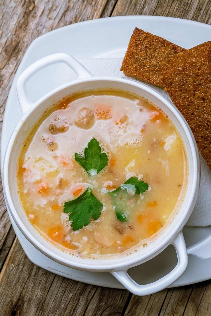 If you have some leftover bone-in ham from the holidays, this homemade ham bone soup is the perfect dish to make. It’s easy to prepare and has great flavor.