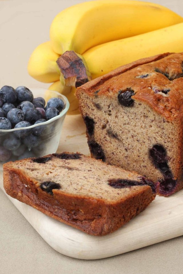 Banana Blueberry Cream Cheese Bread
